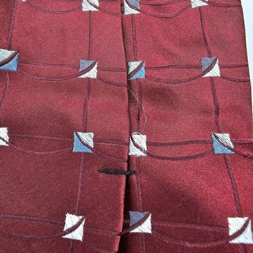 Necktie Mens Vintage Croft & Barrow silk Maroon Burgundy Size 59 By 4 Inches - Picture 4 of 6